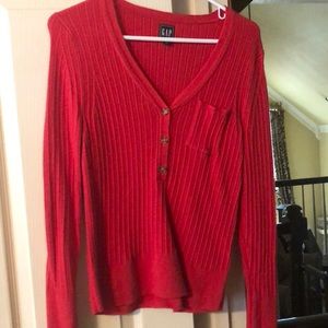 Red Gap v neck sweater